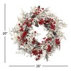 26" Faux Winter Christmas Pinecone Berry Twig Front Door Wreath - 4 of 4