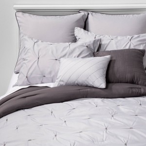 Queen Jessamy Solid Comforter Set Gray - Hallmart Collectibles