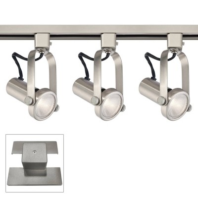 Pro Track 3-Light Brushed Nickel Linear Track Kit w/ Floating Canopy