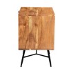 The Urban Port 2 Drawer Wooden Nightstand with Metal Angled Legs Brown/Black - 3 of 4