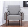 HomeRoots 34" Gray And Brown Upholstered Arm Chair - 2 of 4