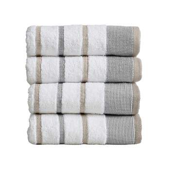 100% Cotton Quick-Dry Decorative Stripe Bath Towel Set