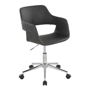 TiramisuBest Contemporary Grey Faux Leather Task Chair: Adjustable Height, 360¡ã Swivel, Chrome Base & Casters - 1 of 4