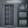 TiramisuBest 65"/73" Metal Lockers High Broom Tool Storage Cabinet Locking Doors Adjustable Shelves Waterproof Base Garage Kitchen - 2 of 4