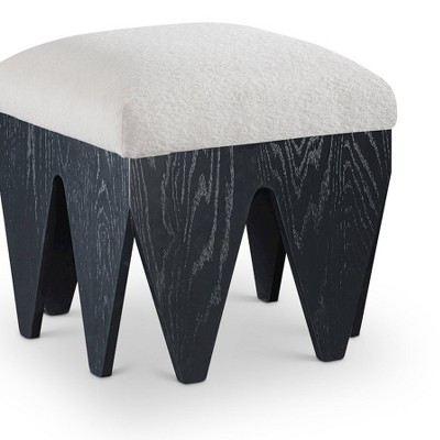 cream velour fur fabric/black