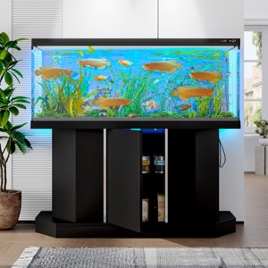 Modern 55‑75 Gallon Fish Tank Stand with Power Outlet and USB Ports, Heavy Duty MDF Aquarium Stand with Cabinet Storage for Reptile-Koiai - 1 of 4