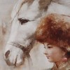 20"x28" Tibetan Lady and White Horse Wall Art - A&B Home: Polyester Canvas, Art Deco Style, Wood Composite Frame, Sawtooth Back Mount - 3 of 3