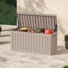 Naysaye Deck Boxes, 80 Gal Outdoor Storage Deck Box, Small Patio Storage Bin for Garden Tools, Brown, 46.26"*18.7"*23.23" - 4 of 4