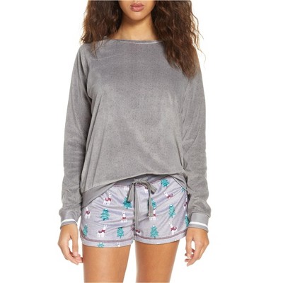 P.J. Salvage Womens Solid Pajama Sweatshirt Top