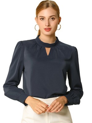 Navy Blue Chiffon Top