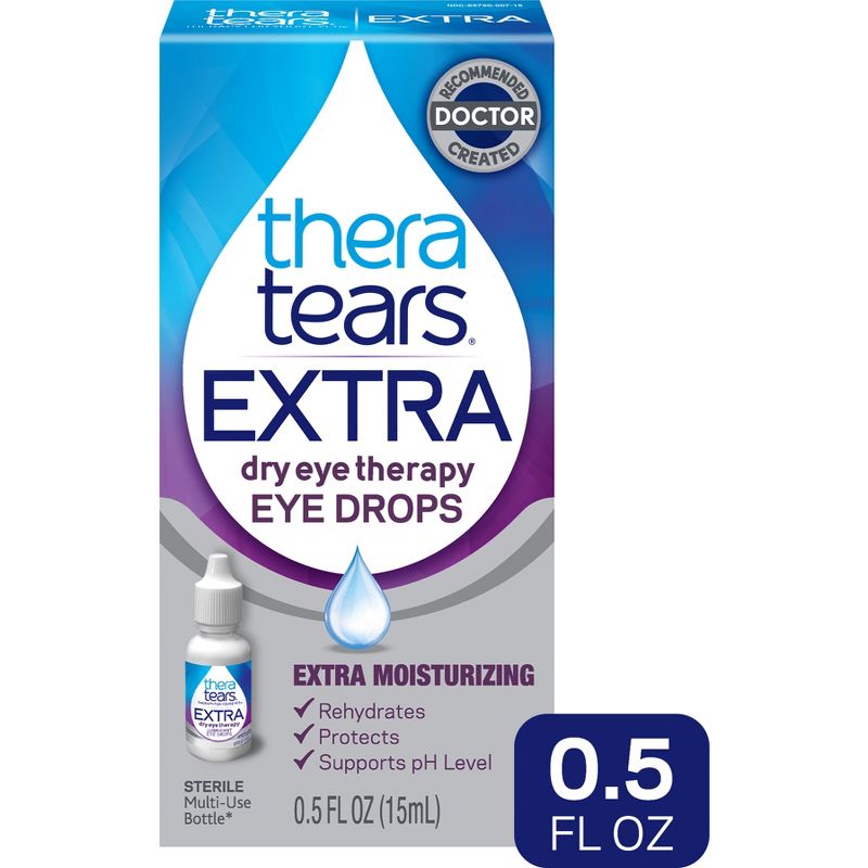 TheraTears Extra Dry Eye Therapy Lubricant Eye Drops - 0.5 fl oz, 1 of 11