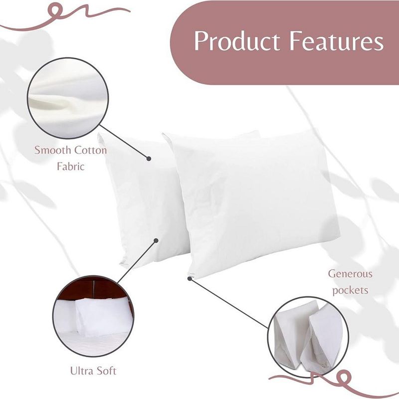 Superity Linen Queen Pillow Cases  - 2 Pack - 100% Premium Cotton - Open Enclosure, 4 of 8