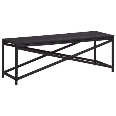 vidaXL Patio Bench 47.2 in. Poly Rattan Black