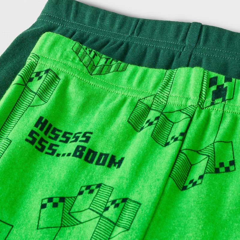 Boys&#39; Minecraft 4pc Snug Fit Pajama Set - Green, 4 of 5