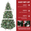 Vivatrees 7.5 Ft Prelit Artificial Christmas Tree, with Warm White Lights, Metal Stand, Hinged Branches, Partially Flocked, Xmas Tree for Decor, Green - 4 of 4
