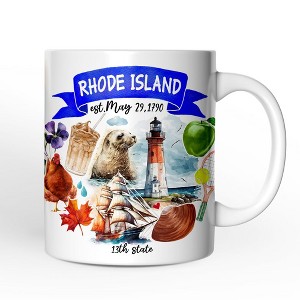 Artistic Rhode Island State Themes and Landmarks Mug (Non-Custom Only)| OrnamentallyYou - 1 of 4