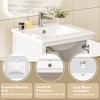 20-Inch Modern Bathroom Vanity with Ceramic Sink, Soft-Close Drawer & Door, Double-Layer Door Organizer, Divider Drawer, Adjustable Foot Pads - 3 of 4