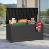 MAYEERTY 260 Gallon Large Capacity Outdoor Deck Box for Patio Furniture Cushions, Pillow with Wheels, Black - 2 of 4