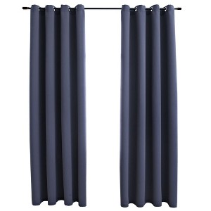 vidaXL Blackout Curtains with Rings 2 pcs Anthracite 54"x84" Fabric - 1 of 1
