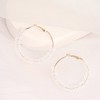 SOHI Women's White Bling Hoop Earrings - 2 of 3