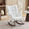 Hyleory Modern Rocking Chair, Teddy Velvet Upholstered Accent Chair - 3 of 4