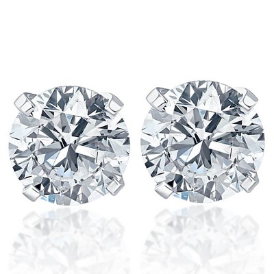 Pompeii3 1/2 cttw Round Brilliant Cut Diamond Studs 14K White Gold Enhanced
