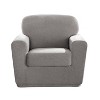 Sure Fit 2pc 43" Wide Cedar Stretch Textured Chair Slipcover Gray: Elastic, Pet Friendly, Indoor Use - 4 of 4