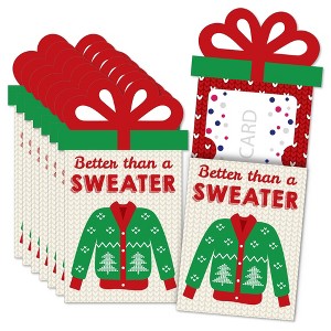 Big Dot of Happiness Ugly Sweater - Holiday and Christmas Party Money and Gift Card Sleeves - Nifty Gifty Card Holders - 8 Ct - 1 of 4