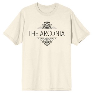 Only Murders In The Building Arconia Swirl Design Crew Neck Short Sleeve Men's Natural T-shirt - 1 of 3