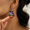 Boo Skeleton & Flower Earrings - Cute Pumpkin Dangle Earrings, Trendy Halloween Gift for Women - 2 of 4