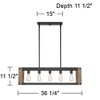 Possini Euro Design Black Linear Pendant Chandelier 36 1/4" Wide Rustic Farmhouse 5-Light Fixture for Kitchen Island Dining Room - 4 of 4