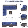 7Pcs PE Rattan Patio Conversation Set with Sectional Sofa & Coffee Table, Outdoor Furniture for Garden, Poolside, and Backyard - 3 of 4