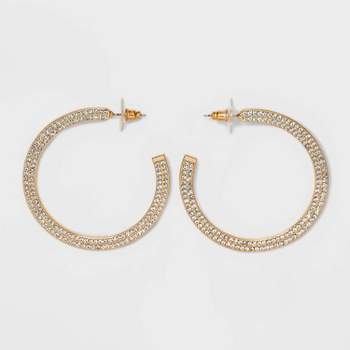 SUGARFIX by BaubleBar Crystal Statement Hoop Earrings - Gold