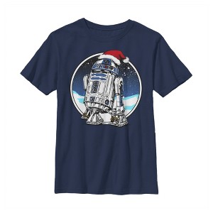 Boy's Star Wars Christmas R2-D2 Santa Hat T-Shirt - 1 of 3