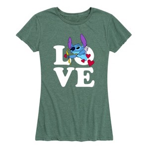Women's - Lilo and Stitch - Love Cupid Stitch Short Sleeve Graphic T-Shirt - 1 of 4