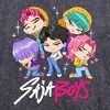 Mens KPop Demon Hunters Saja Boys Chibi Group Lightweight Hoodie - 2 of 2