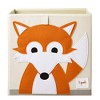 3 Sprouts Kids Childrens Collapsible Fabric 13 x 13 x 13 Inch Storage Cube Bin Box for Cubby Shelves, Orange Fox & Hedgehog (2 Pack) - image 2 of 4
