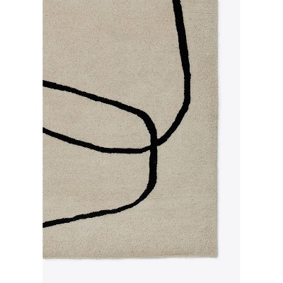 Ivory Geometric Hand-Tufted Wool Rectangular Rug - 2' x 3'