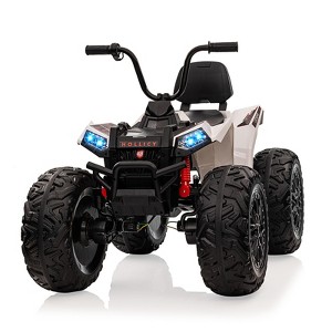 24V 2-Seater Kids ATV Quad, 4WD Ride On Car w/4×100W Motors, Dual 7Ah Batteries, Accelerator Handle, Lights & Music - 1 of 4