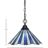 Toltec Lighting Any 1 - Light Pendant in  Matte Black with 16" Sea Ice Art Glass Shade - 2 of 2