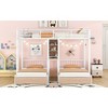 Okak Full over Twin-Twin Triple Loft Bunk Bed with Drawers Metal Frame Bed with Desks and Shelves for Teens Kids Noise Reduced - 2 of 4