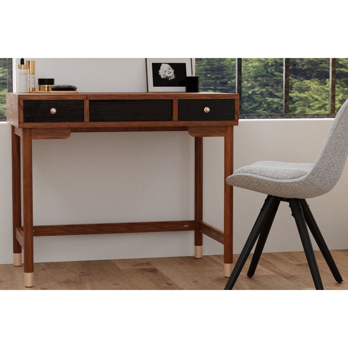 Belham Bedroom Vanity in Dark Walnut | Alpine Furniture