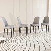 Vynxaria Set of 4 Gray Dining Chairs with Black Metal Legs - 3 of 4