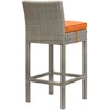 Modway Conduit Outdoor Patio Wicker Rattan Bar Stool - Light Gray Orange - Powder-Coated Aluminum Frame , Frame:Aluminium tube, Wintech Light Grey ra - 3 of 3