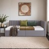 Twin Size Daybed with Storage Drawers, Upholstered Day Bed Frame Mid Century Linen Sofa Beds with Vertical Channel Tufted Headboard - Leovsnove - 2 of 4