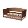 Twin Veles Wood Daybed with Trundle Ash Walnut - Baxton Studio: Mid-Century Design, Rubberwood Frame - 4 of 4