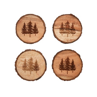 natural wood coaster – copper + pine