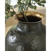 Signature Design by Ashley Woody 12" Metal Vase, Pewter & Gold Hammered Finish - 3 of 4