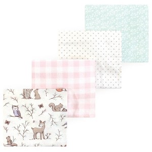 Luvable Friends Little Treasure Flannel Receiving Blankets 4pk - 1 of 1