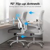 SKRAN Mesh Ergonomic Office Chair, Comfy Computer Chair with Lumbar Support, Flip Armrest and Rolling Wheels for Home Study Room Office - 2 of 4